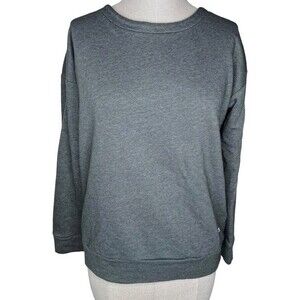 Gap French Terry Sweatshirt Lattice Back sz M * Dark Gray Open Back Athleisure